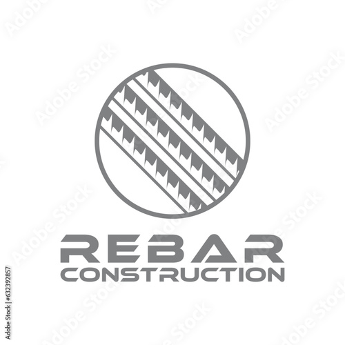 rebar concrete construction logo design vector for business real estate, buildings and roads	