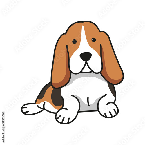 basset hound on white background. vector illustration eps 10.