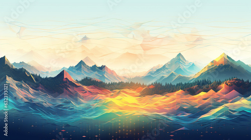 Virtual Vistas: Pixelated Mountains and Glitchy Forests © icehawk33