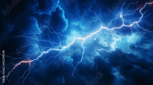 Dramatic Lightning Illuminates Dark Stormy Skies with Atmospheric Power
