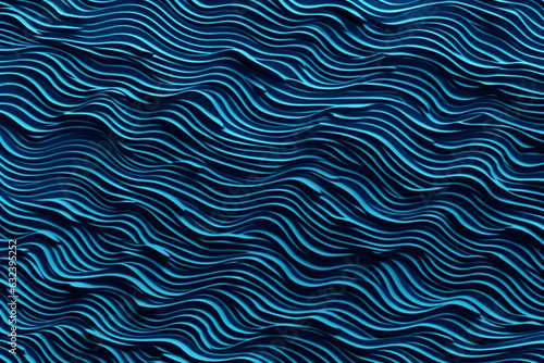Blue water wave line pattern background. Japanese style concept. Generative A