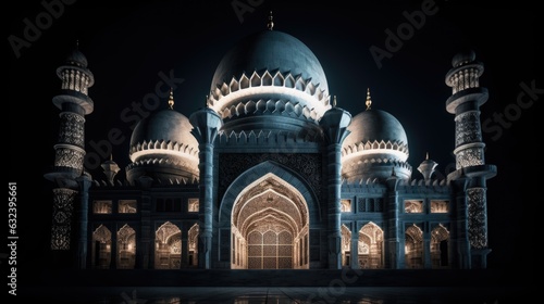 Beautiful grand mosque at night view