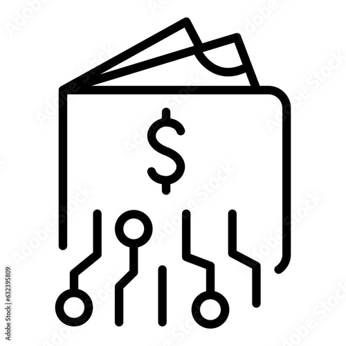 Digital wallet, e-wallet icon