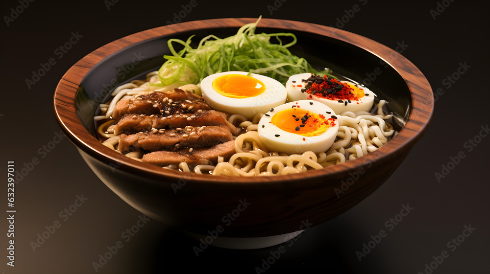 The delectable details of Ramen featuring a soy-marinated egg The delectable details of Ramen featuring a soy-marinated egg
