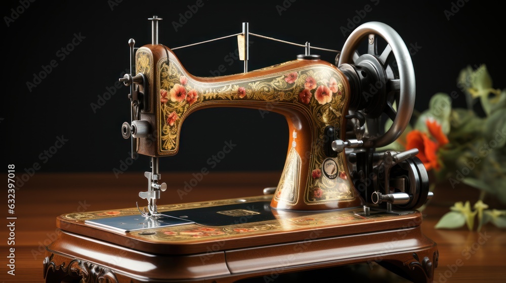 Nostalgic Stitches: Exploring the Vintage Sewing Machine, generative ai