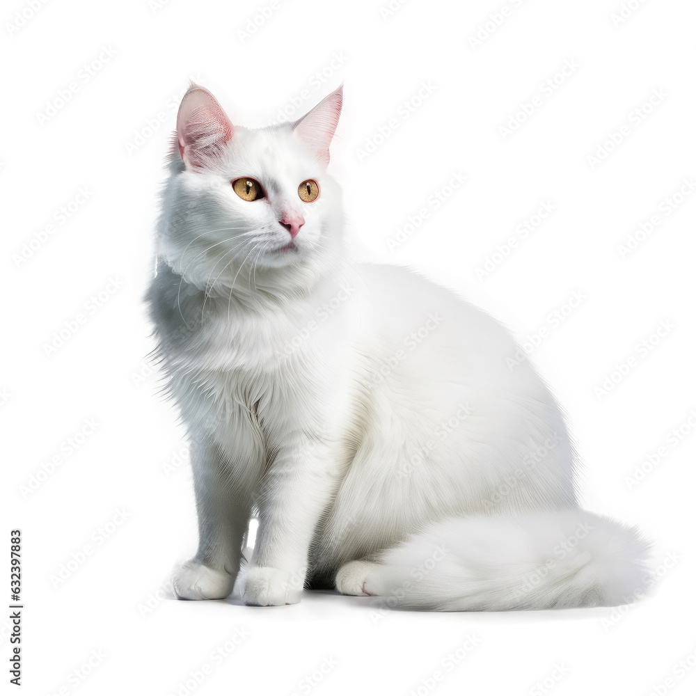 Turkish Van Cat , Isolated On Transparent, PNG, HD