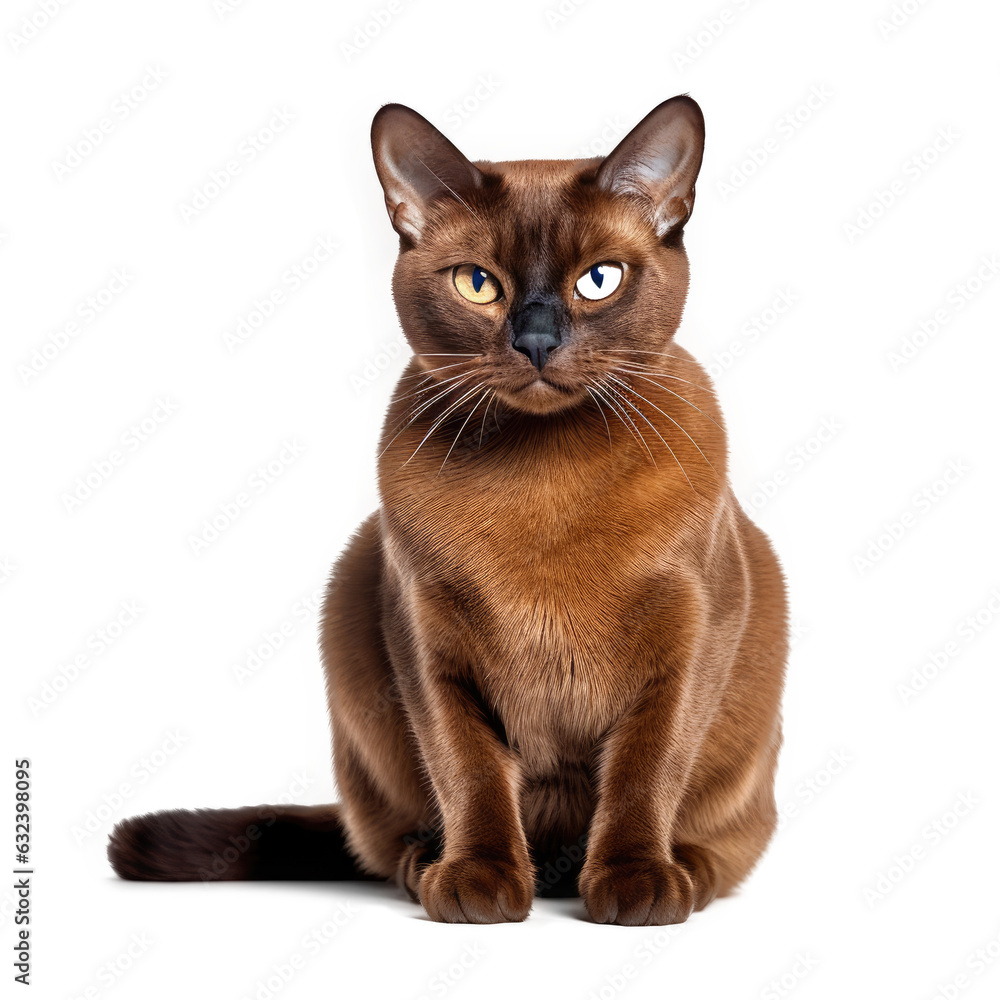 Burmese Cat , Isolated On Transparent, PNG, HD