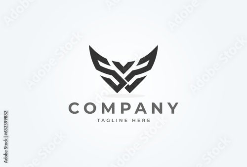 Initial SVS  logo. monogram logo design combination of letters S and V forming abstract bird. Flat Vector Logo Design Template. vector illustration