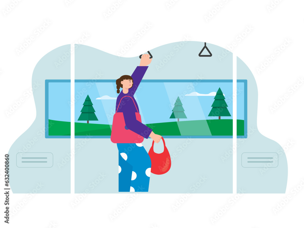 Flat sunday morning vector cartoon illustration. Concept of a good morning and a good start to the day. Sunday morning beautiful day design illustration Flat sunday morning vector cartoon illustration. Concept of a good morning and a good start to the day. Sunday morning beautiful day design illustration
