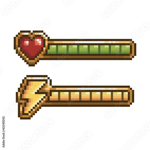 Life bar and energy bar, pixel art