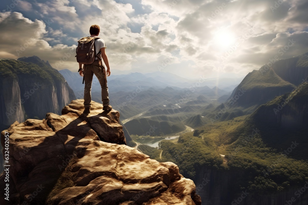 Fototapeta premium hiker in the mountains