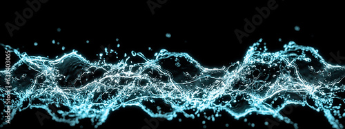3d illustration of abstract blue splashes and waves
