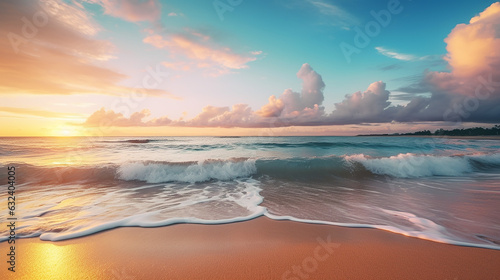 sunrise horizon cool sea background on horizon tropical sandy beach