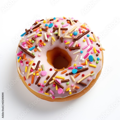 donut isolated white background, Generative AI