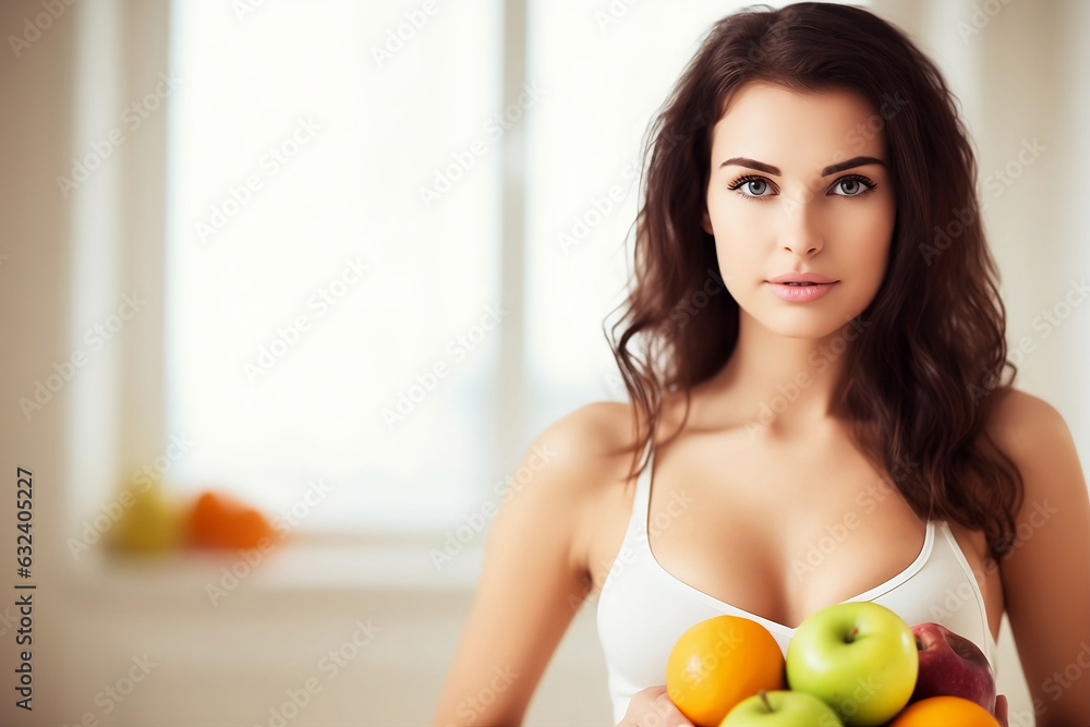 Inspiring image showcasing the concept of a womans weight loss journey through nutrient-rich foods, Generative AI Inspiring image showcasing the concept of a womans weight loss journey through nutrient-rich foods, Generative AI