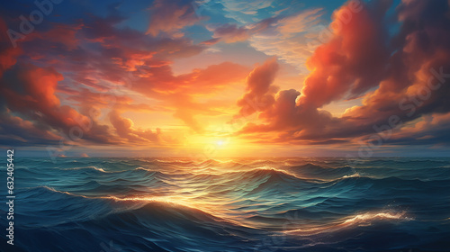 beautiful sunrise over the sea © Aura