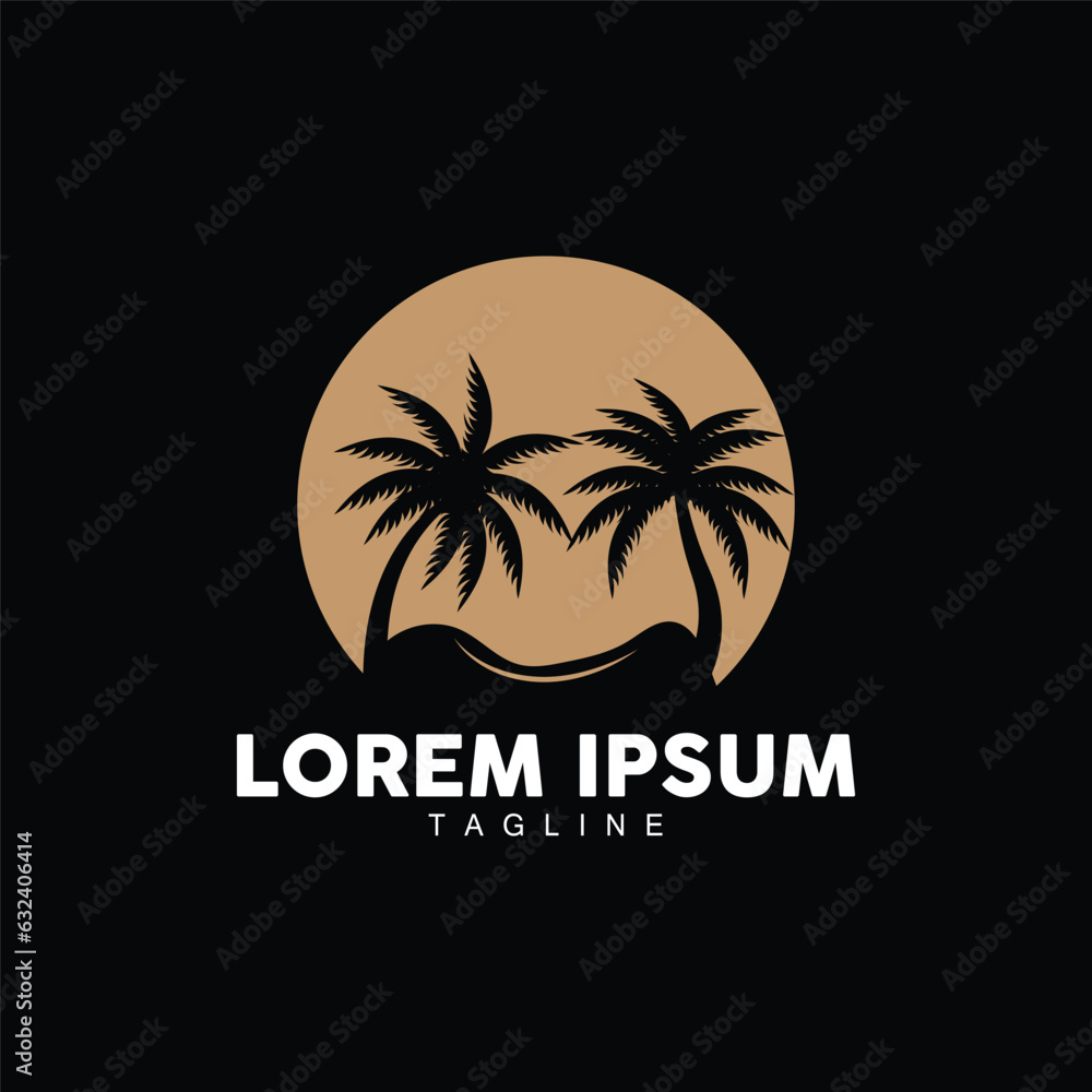 Coconut Tree Logo Design, Beach Plant Vector, Palm Tree Summer, Illustration Template Coconut Tree Logo Design, Beach Plant Vector, Palm Tree Summer, Illustration Template