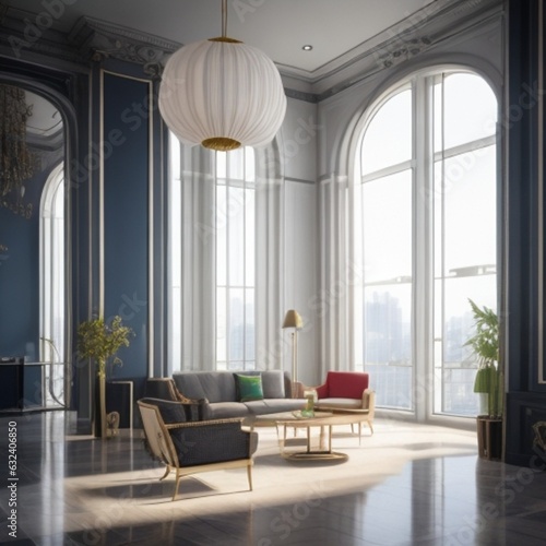 Architecture, modern living room, Luxury HIGH STANDARD, IA © eduardo