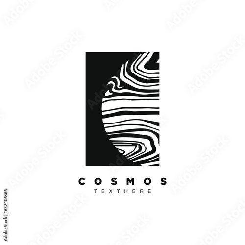 Abstract half planet logo design. Space galaxy logo for your brand or business
