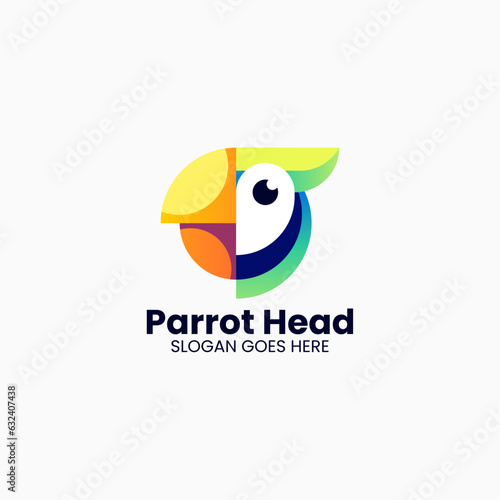 Vector Logo Illustration Cockatoo Gradient Colorful Style