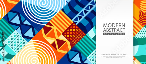 Modern Abstract Background with geometric artwork design, simple shapes and figures. Vector Illustration