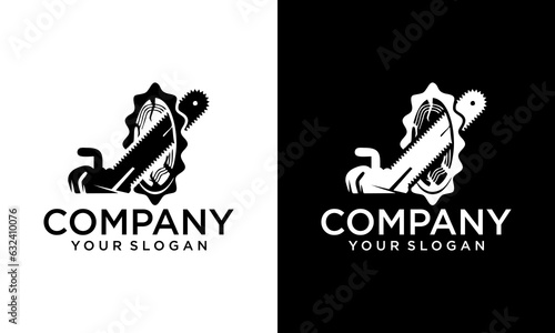 Sawmill emblem logo vector for carpentry, woodworkers, lumberjack, sawmill service.Isolated on white background