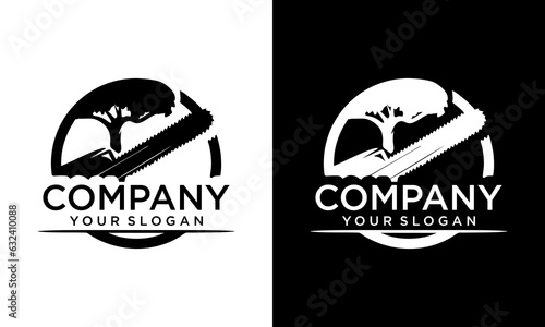 Woodworks Illustration Clip Art Design Shape. Sawchain Blade Wood Silhouette Icon Vector.