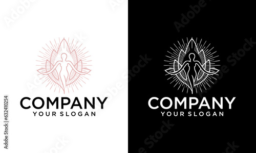 lotus flower logo design template, vector illustration.