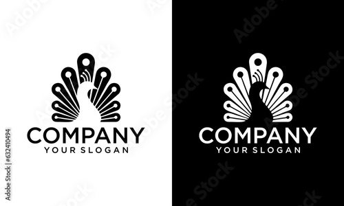 abstrack phoenix or peacock vector logo