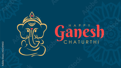 ganesh chaturthi banner template vector