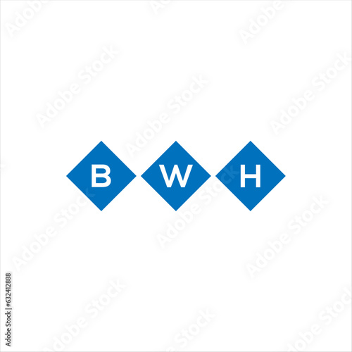 BWH letter technology logo design on white background. BWH creative initials letter IT logo concept. BWH setting shape design 