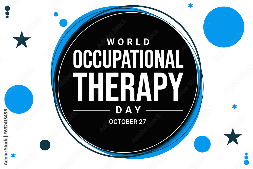World occupational therapy day wallpaper design with traditional circle style and typography - obrazy, fototapety, plakaty 
