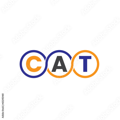 Modern  shap and letter C, A, T abstract digital  logo alphabet font. Minimal technology typography, Creative with vector illustration