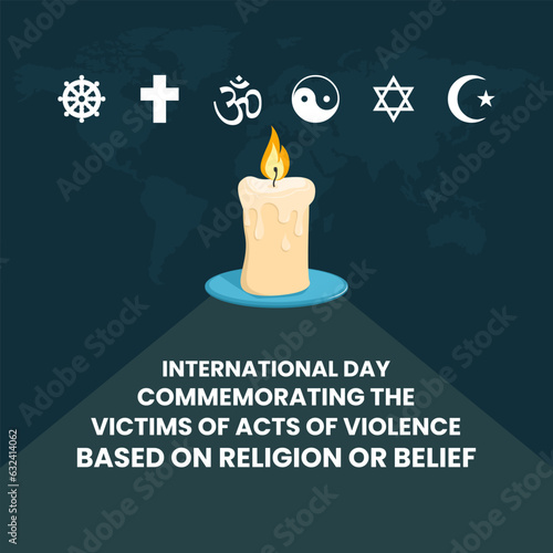 Vector illustration of international day commemorating the victims of acts of violence based on religion or belief photo