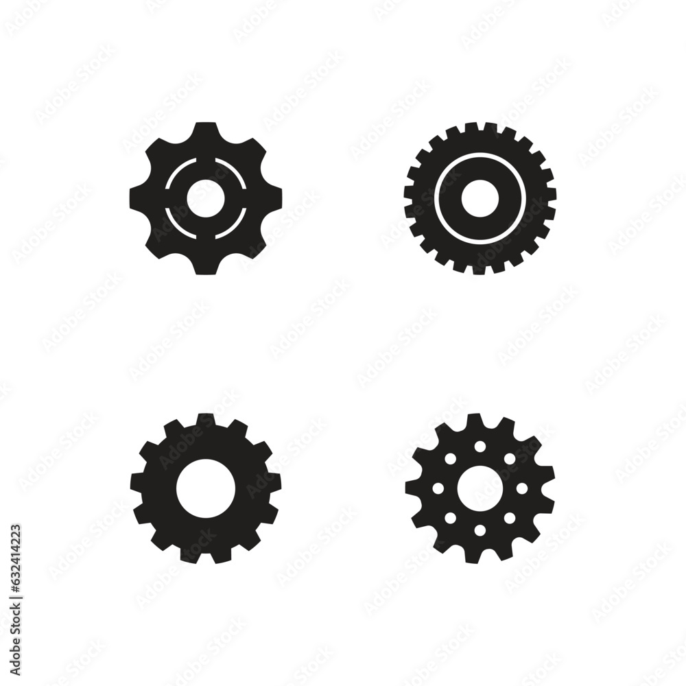 Gear illustration logo icon vector flat design template and symbol Gear illustration logo icon vector flat design template and symbol