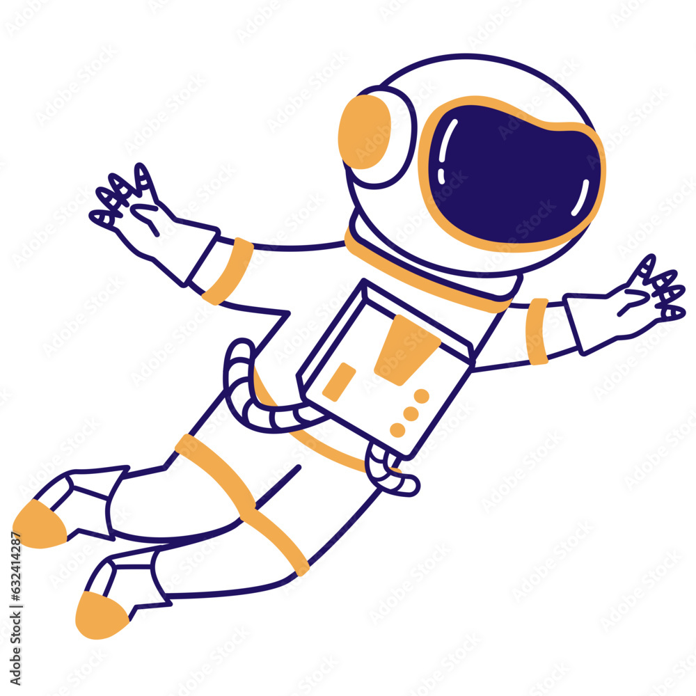 Flying Astronaut Illustration Flying Astronaut Illustration