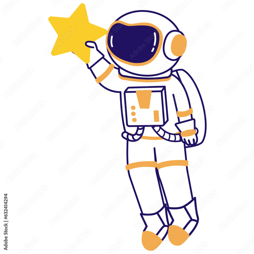 Astronaut Holding Star Illustration