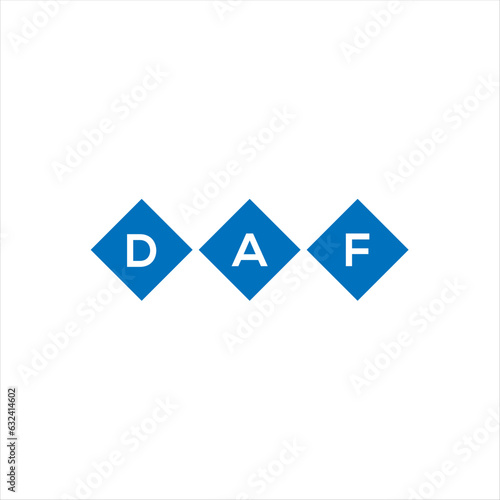 DAF letter technology logo design on white background. DAF creative initials letter IT logo concept. DAF setting shape design 