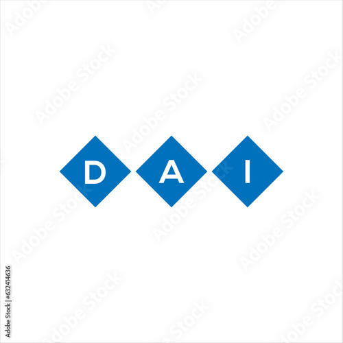 DAI letter technology logo design on white background. DAI creative initials letter IT logo concept. DAI setting shape design
