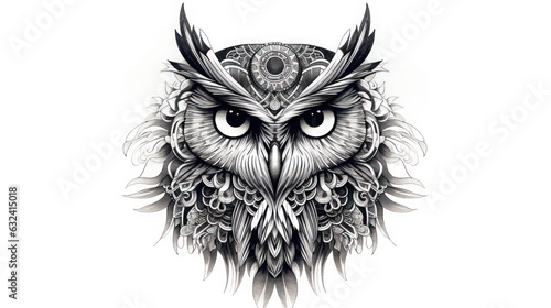 Owl Black And White Drawings