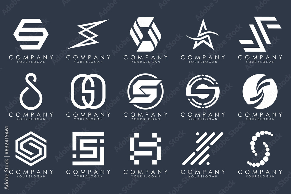 Abstract collection with letters S logo design. creative design logotype S with white color. Abstract collection with letters S logo design. creative design logotype S with white color.