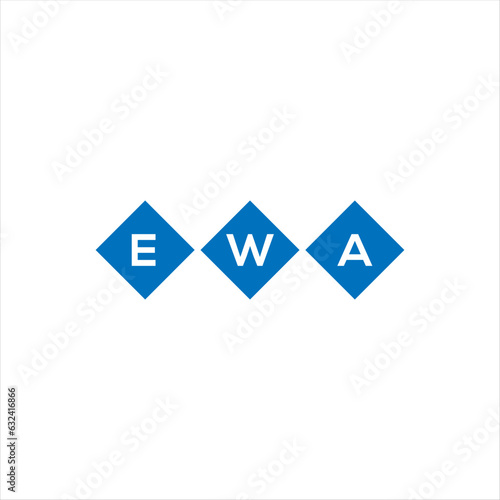 Ewa letter technology logo design on white background. Ewa creative initials letter IT logo concept. Ewa setting shape design 