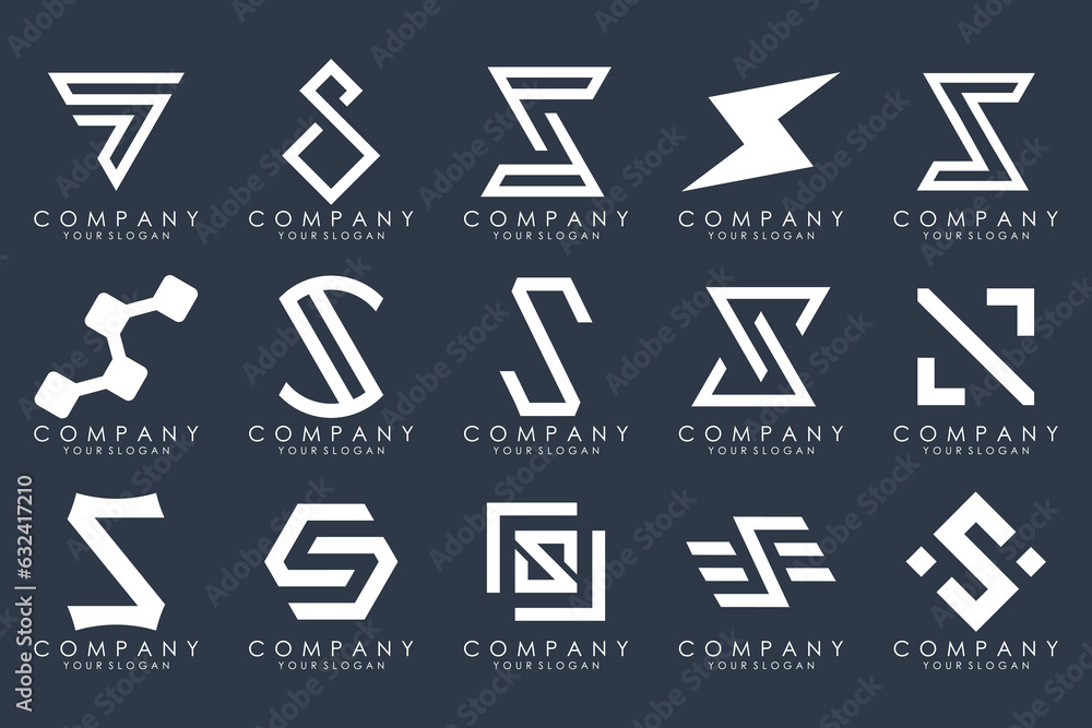 Abstract collection with letters S logo design. creative design logotype S with white color. Abstract collection with letters S logo design. creative design logotype S with white color.