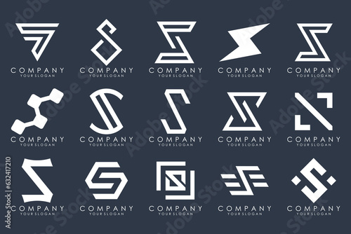 Abstract collection with letters S logo design. creative design logotype S with white color.