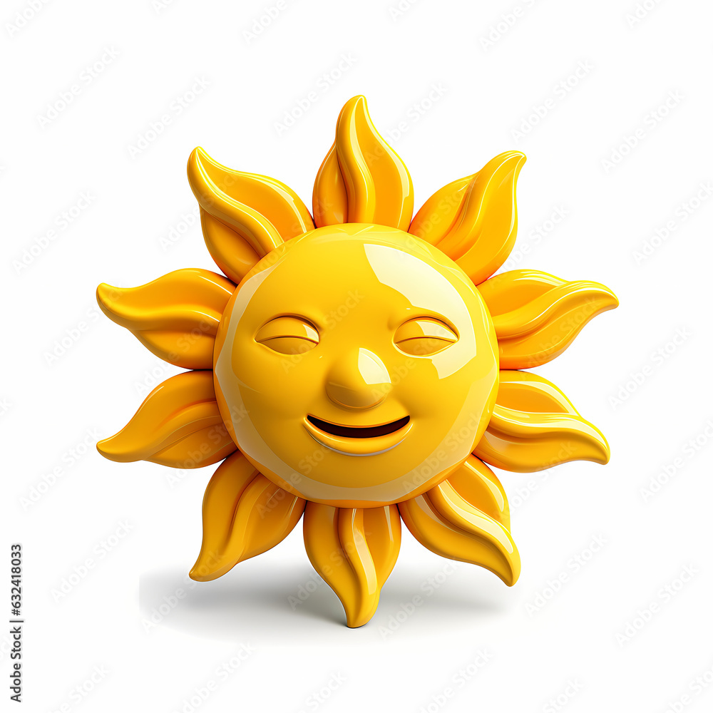 sun cartoon illustration 3d rendered