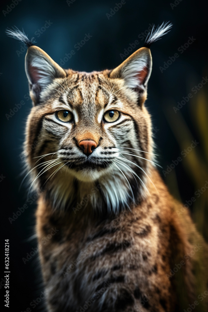 Bobcat in its Natural Habitat. Majestic Portrait. Wildlife Animal. Generative ai Bobcat in its Natural Habitat. Majestic Portrait. Wildlife Animal. Generative ai