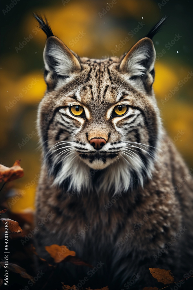 Bobcat in its Natural Habitat. Majestic Portrait. Wildlife Animal. Generative ai