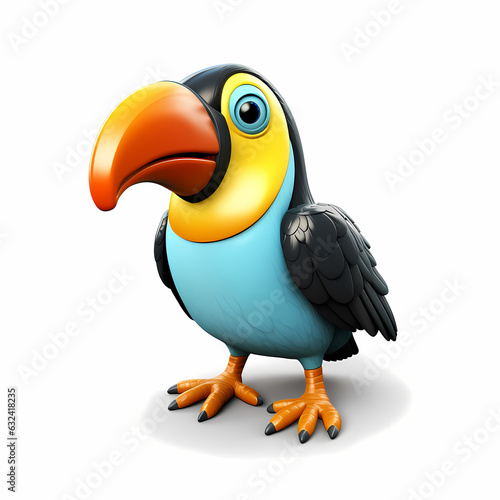 3d toucan bird 3d rendered