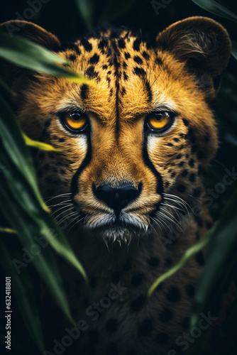 Cheetah in the Jungle. Majestic Portrait. Wildlife Animal. Generative ai