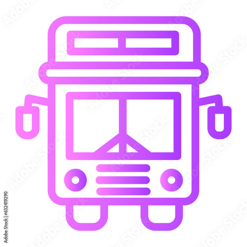 double decker bus line icon